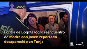 Policía de Bogotá logró reencuentro de madre con joven desaparecido en Tunja.
