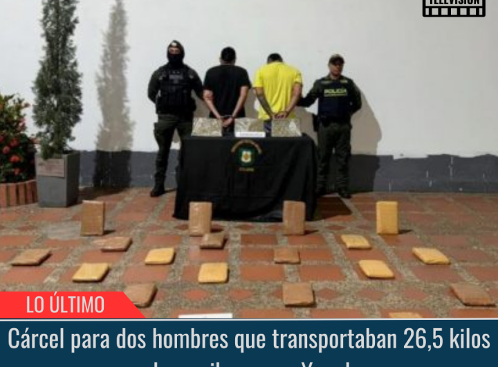 Cárcel para dos hombres que transportaban 26,5 kilos de marihuana en Yopal.