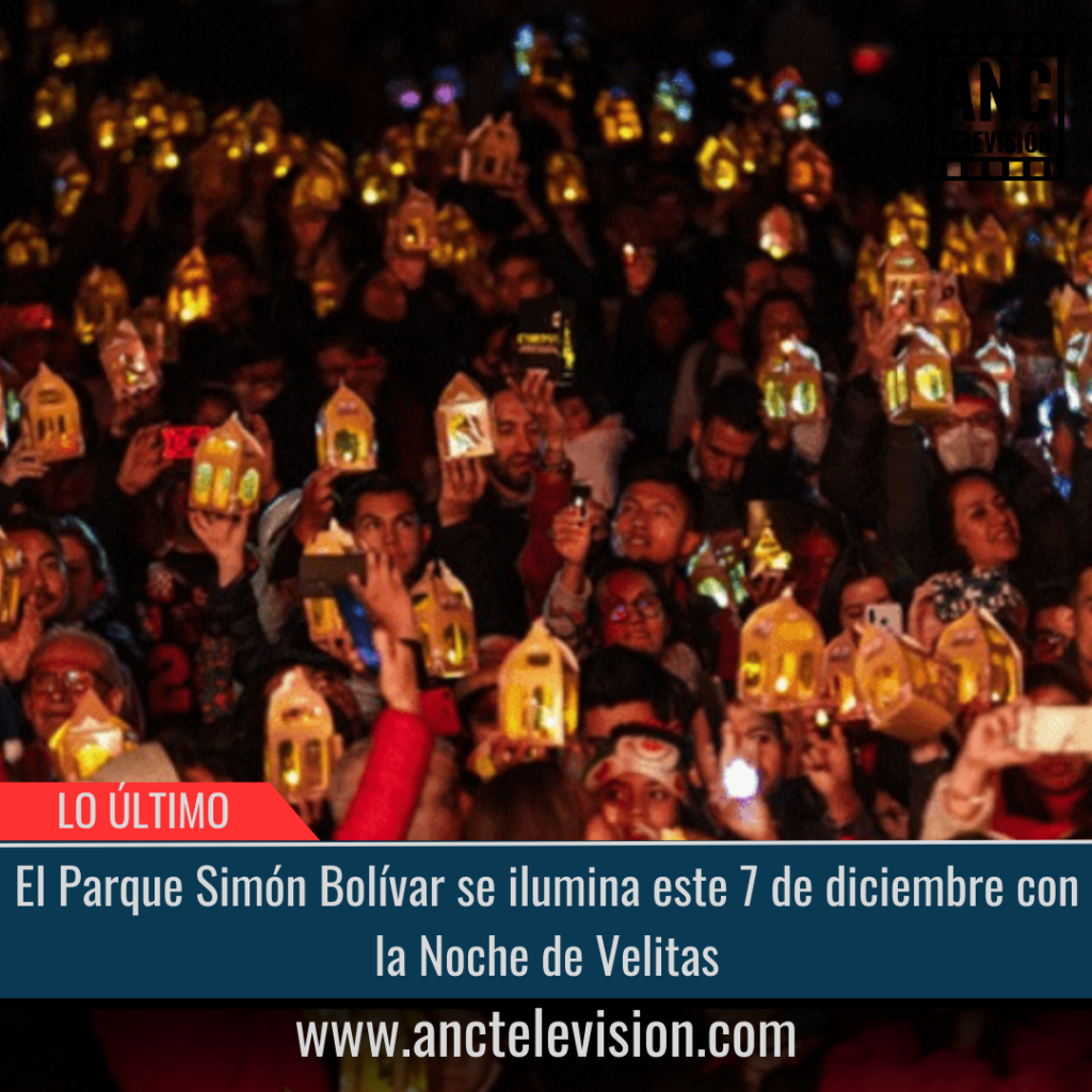 El Parque Simón Bolívar se ilumina en noche de velitas.