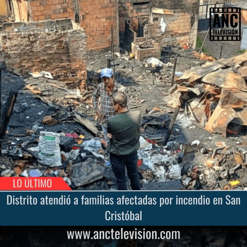 Atendidas familias afectadas por incendio en San Cristóbal.