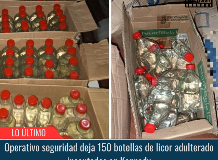 150 botellas de licor adulterado incautadas en Kennedy.
