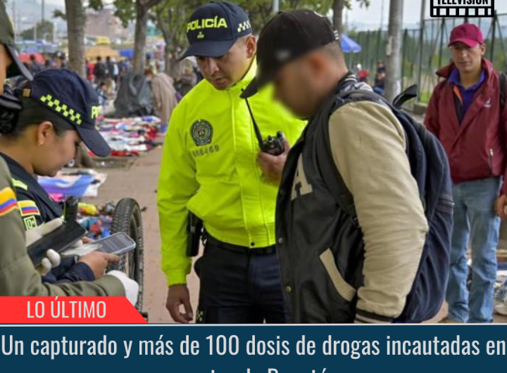 100 dosis de drogas incautadas en centro de Bogotá.