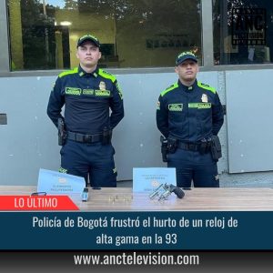 Policía de Bogotá frustró el hurto.