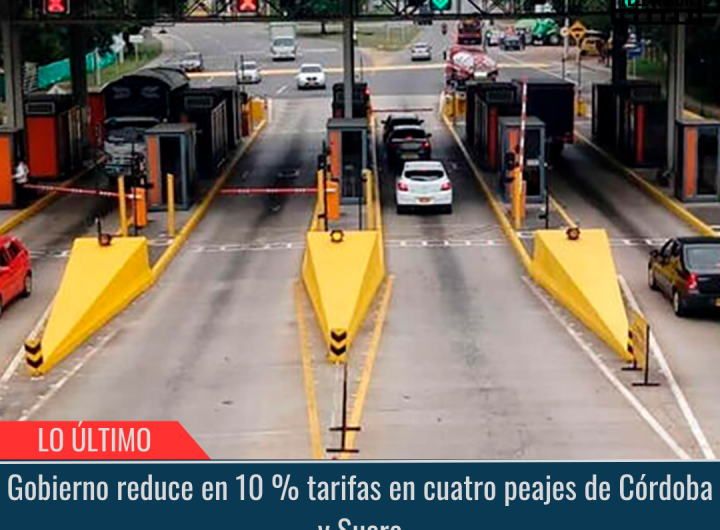 Cuatro peajes de Córdoba y Sucre.