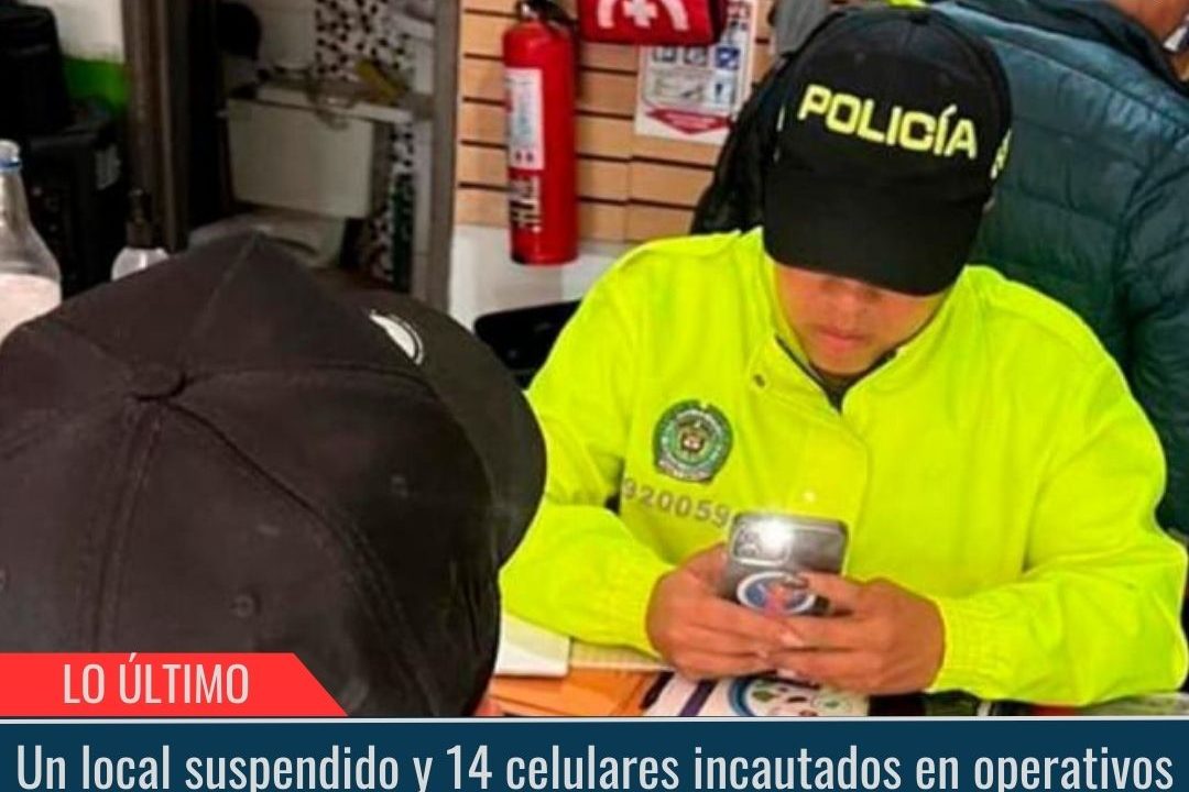 Un local suspendido y 14 celulares incautados.