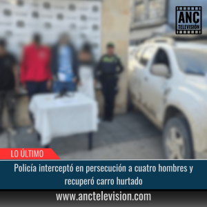 Policía interceptó en persecución a cuatro hombres.