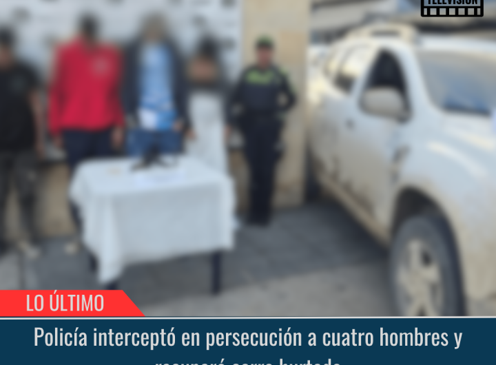 Policía interceptó en persecución a cuatro hombres.