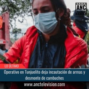 Incautación de armas y desmonte de cambuches.