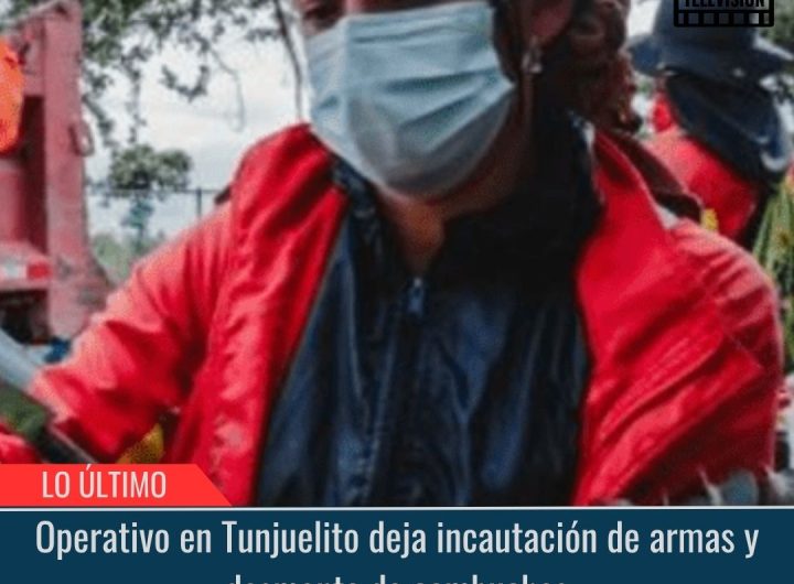 Incautación de armas y desmonte de cambuches.