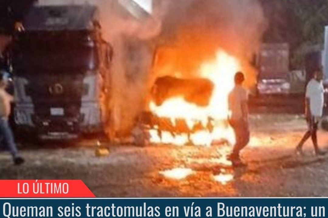 Queman seis tractomulas.