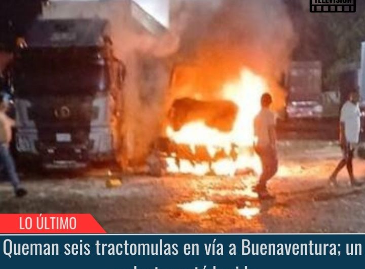 Queman seis tractomulas.