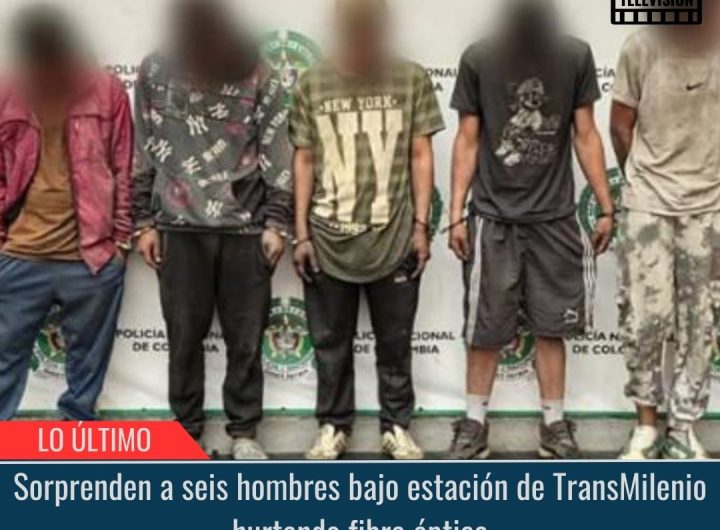 Sorprenden a seis hombres bajo estación de TransMilenio.