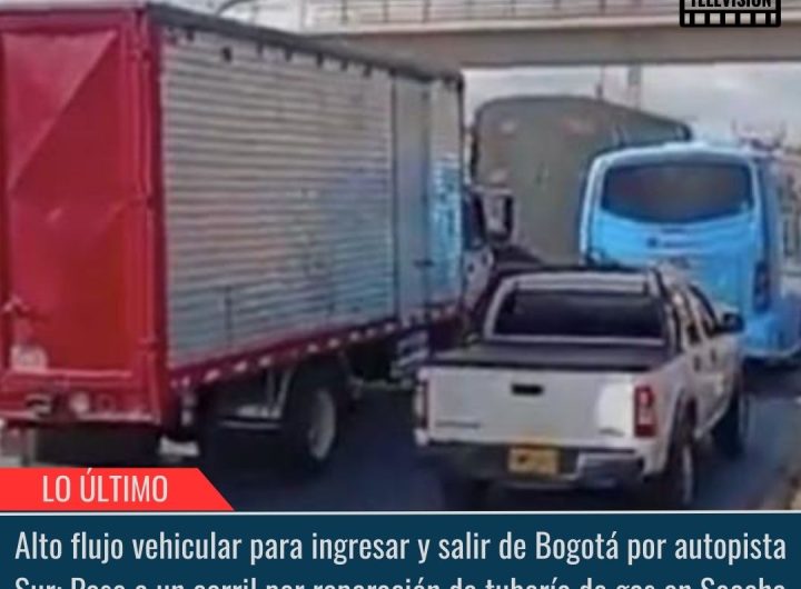 Alto flujo vehicular para ingresar y salir de Bogotá.
