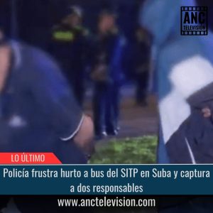 Policía frustra hurto a bus del SITP.