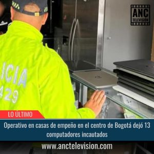 13 computadores incautados.