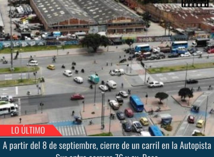 Cierre de un carril en la Autopista Sur.