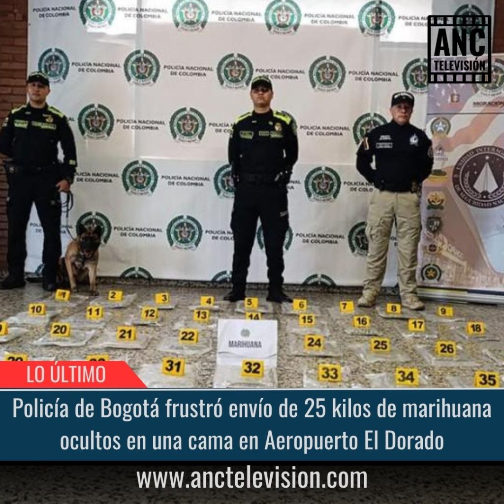 Policía de Bogotá frustró envío de 25 kilos de marihuana.