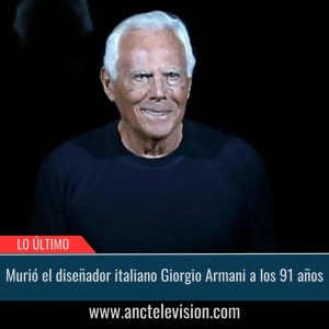 Murió el diseñador italiano Giorgio Armani.