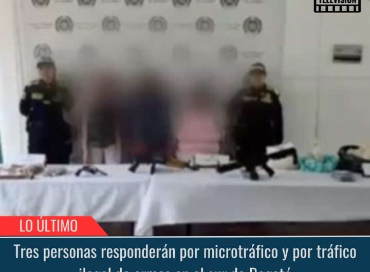 Tres personas responderán por microtráfico y por tráfico ilegal de armas.