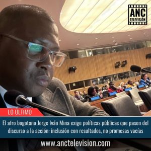 El afro bogotano Jorge Iván Mina exige políticas públicas.