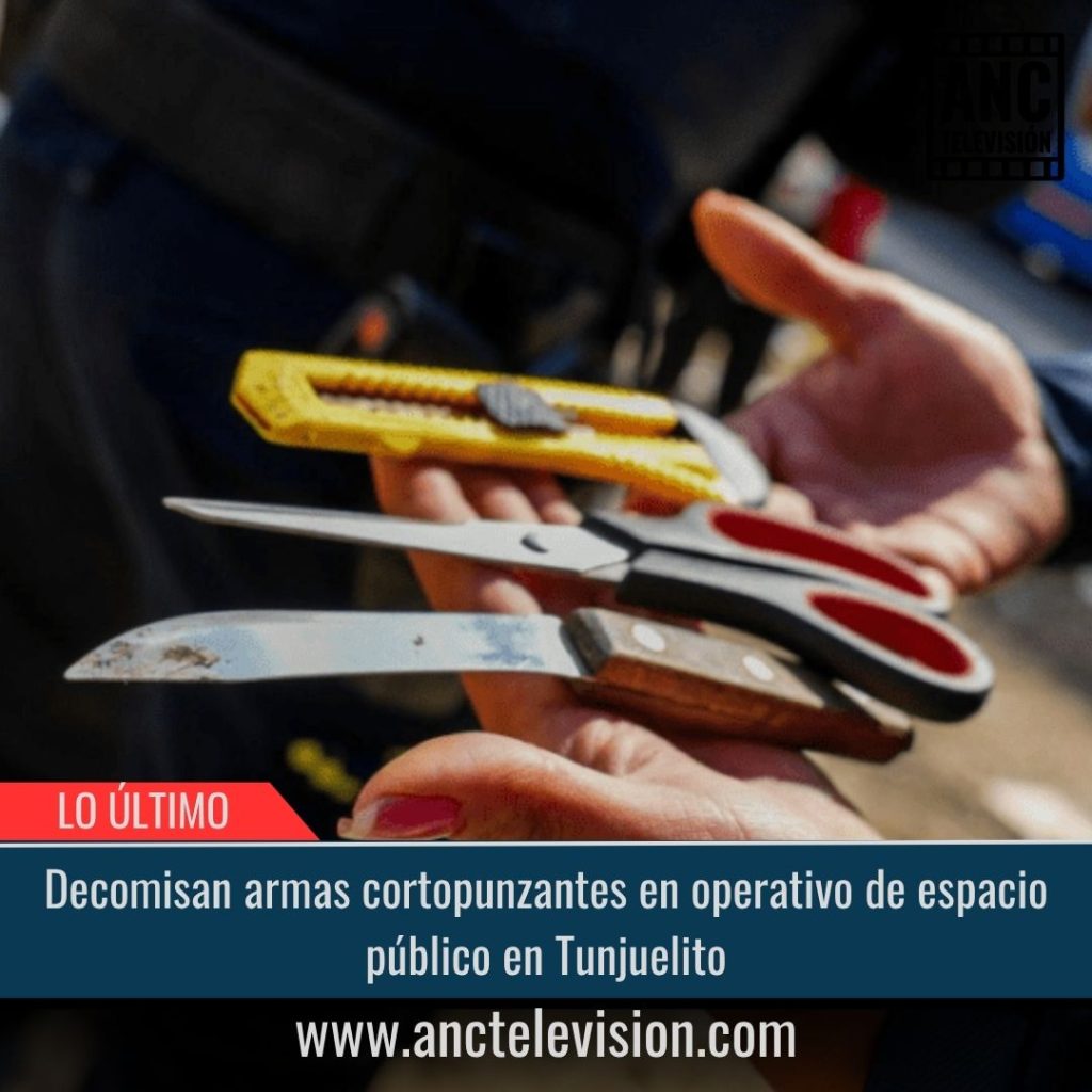 Decomisan armas cortopunzantes.