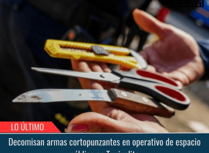 Decomisan armas cortopunzantes.