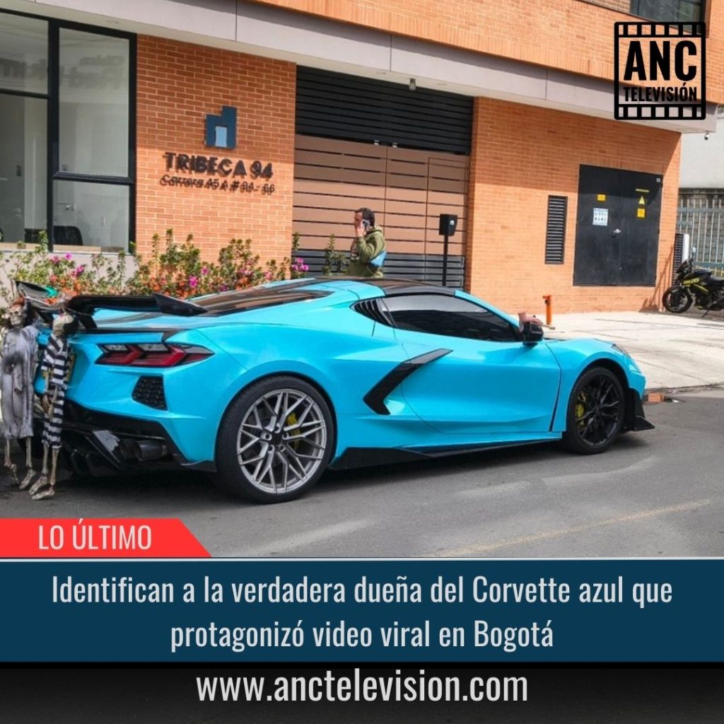 Identifican a la verdadera dueña del Corvette azul que protagonizó video viral en Bogotá.
