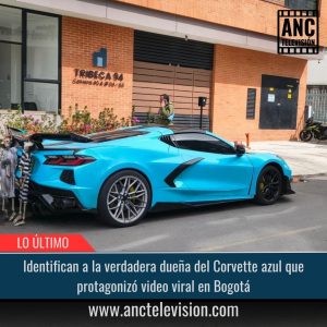 Identifican a la verdadera dueña del Corvette azul que protagonizó video viral en Bogotá.