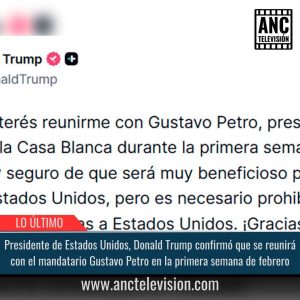 Trump confirmó que se reunirá con el mandatario Gustavo Petro.