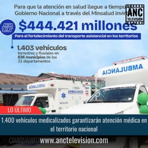 1.400 vehículos medicalizados garantizarán atención médica.