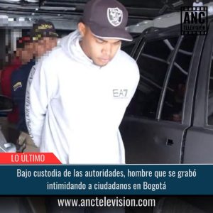 Hombre que se grabó intimidando a ciudadanos en Bogotá.