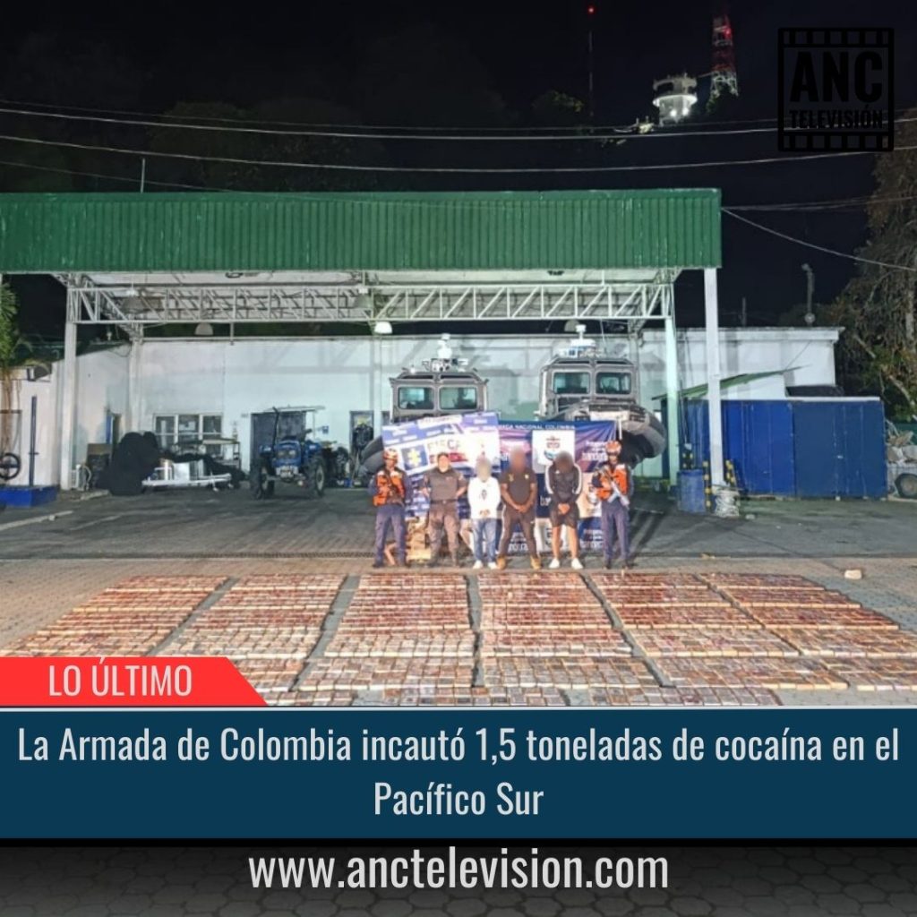 La Armada de Colombia incautó 1,5 toneladas de cocaína.