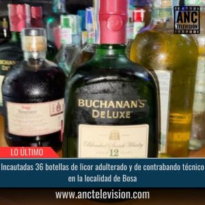 Incautadas 36 botellas de licor adulterado.